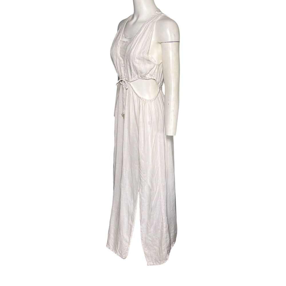 L*Space Donna Cover Up Maxi Dress White Cutout Tie Waist Beach Resort - Picture 4 of 10